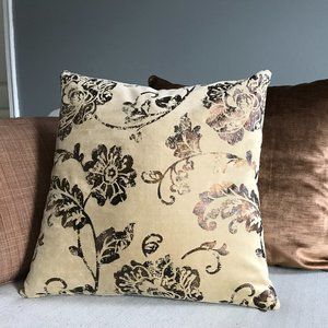 Metallic Flowers, Pillow Cover 18" x 18"